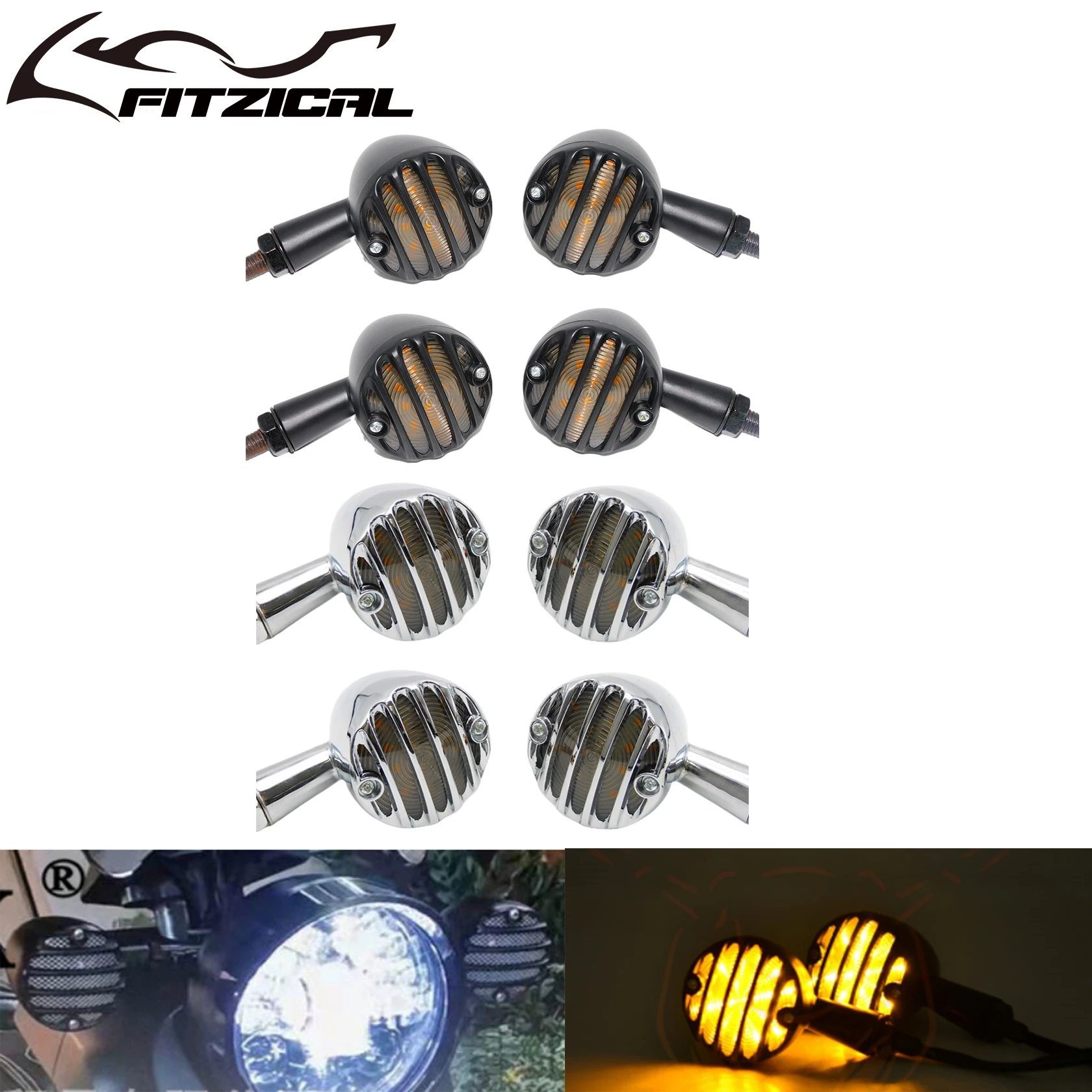 Universal Motorcycle 4Pcs Turn Signal Light Bullet Indicator Lamp For Harley Sportster Touring Dyna Chopper Cafe Racer For Honda