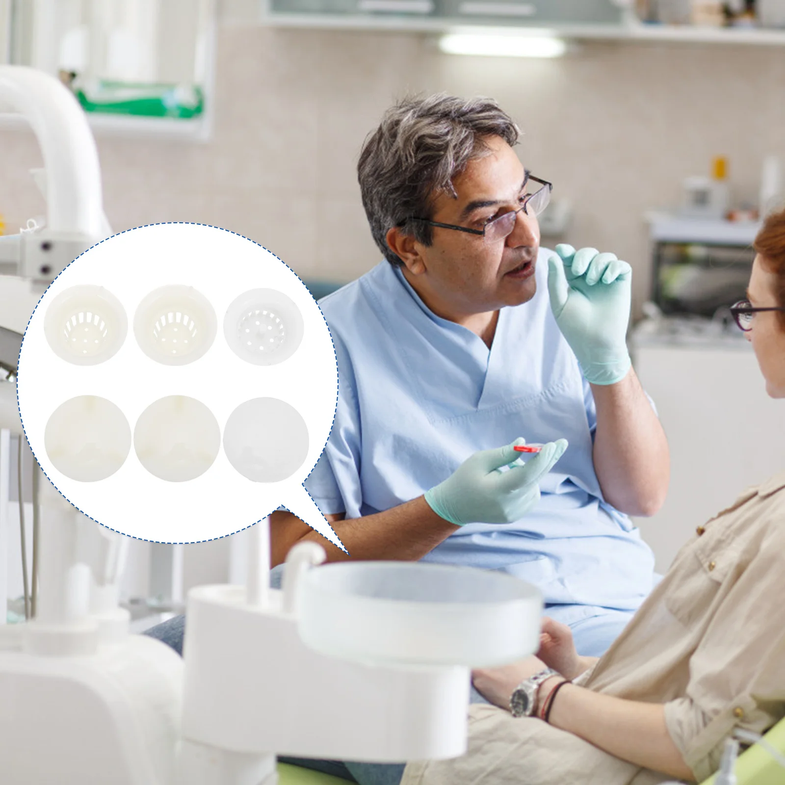 

3pcs Filter Net Sputum Basin Smooth Abs Spittoon Accessories Filtration Supplies Replacement For Bathroom Fixture