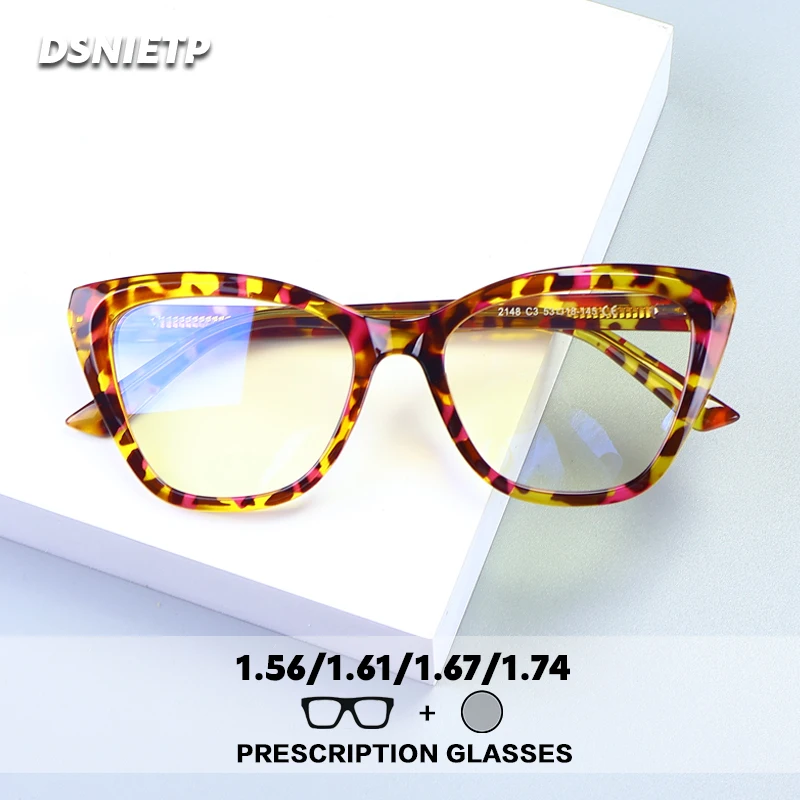 

ISLINO Computer Prescription Glasses Women Cat Eye Progressive Photochromic Anti Blue Light Reading Glasses Myopia Eyewear