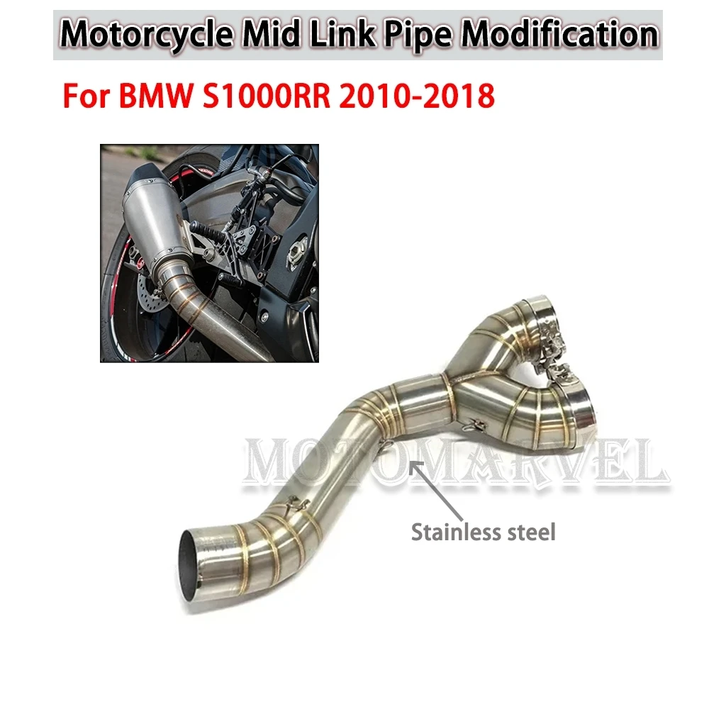 

60mm Motorcycle Exhaust Middle Link Pipe Escape Connection Pipe For BMW S1000RR S 1000 RR 2010 2011 2012 2013 2014 2015-2018