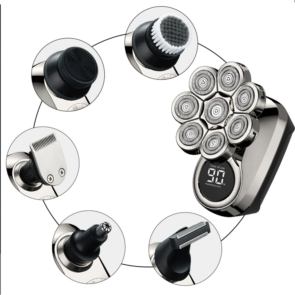 A14G-8 블레이드 멀티 전기 6 in 1 코 귀 머리 트리머 수염 전기 대머리 남성용 LED 디스플레이