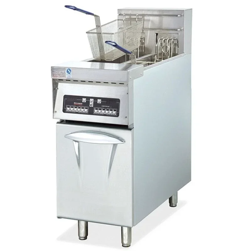 Deep Frying Pan DF-32 Fully Automatic Electric Fryer with Double Cylinders and Double Sieves Commercial Stainless Steel