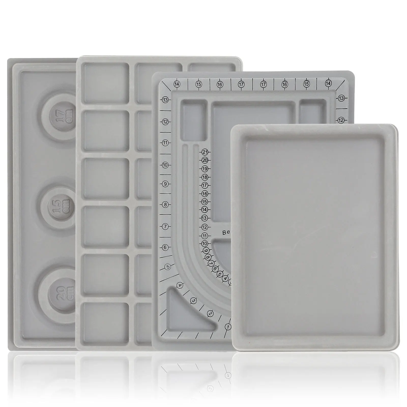 4Pcs Beads Design Trays Jewelry Making Storage Box Durable Smooth Surface Beading Accessories Beads Design Boards