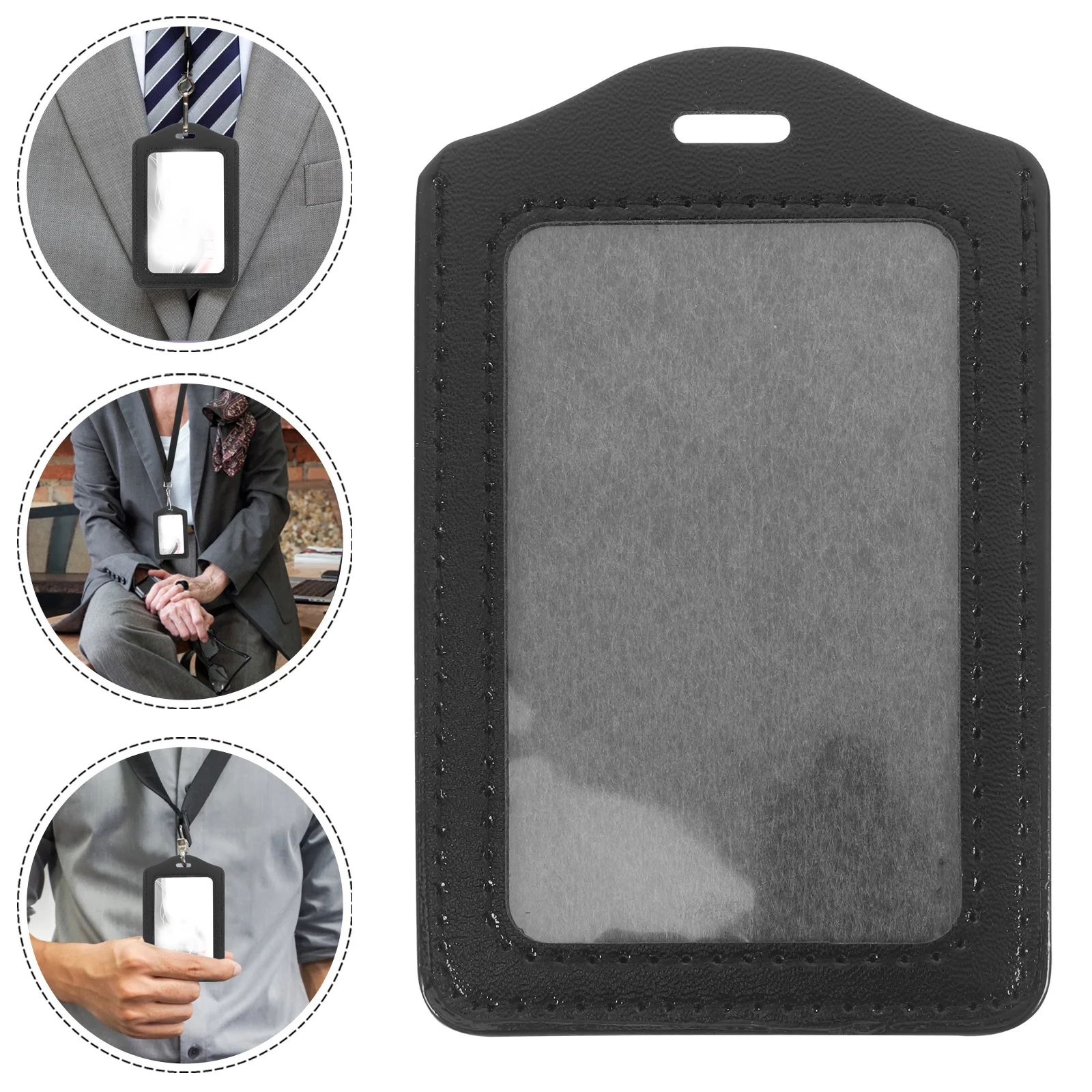 

10pcs Badge Holder Clear Card Sleeves Id Badge Protector Vertical Transparent Cover For Id Card Student Office Work Name Tag