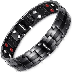 WelMag Fashion Jewelry Healing Magnetic Bracelets Stainless Steel Bio Energy Bracelet For Men Blood Pressure Accessory Wristband