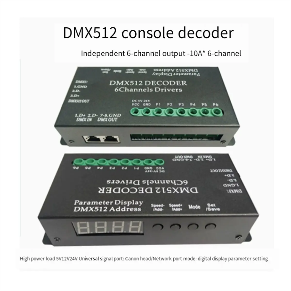 

LED Lighting DMX512 Decoder, Console Dimmer RGB 6-Way,for Constant Dimmable Like LED Tap, Bar Light, LED Sources,Etc.