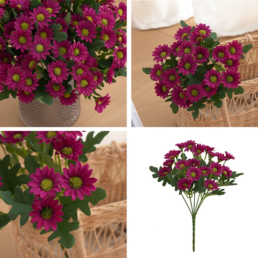 Künstliche Blumen für Festivals, Seiden-Gänseblümchen, DIY-Dekoration für Zuhause, Tisch, Garten, Party, Hochzeit, Outdoor-Bastelarbeiten, Herbstfest, Künstlicher Kranz – Detail 8