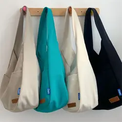 Borsa di tela Casual da donna estate 2024 nuova borsa a tracolla alla moda alla moda All-match borsa ascellare a tracolla di grande capacità