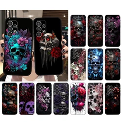 Skull Flower Art Phone Case For Samsung Galaxy A35 A55 A54 A15 A25 A05s A05 A22 A24 A52 A33 A34 M34 M14 M54 M23