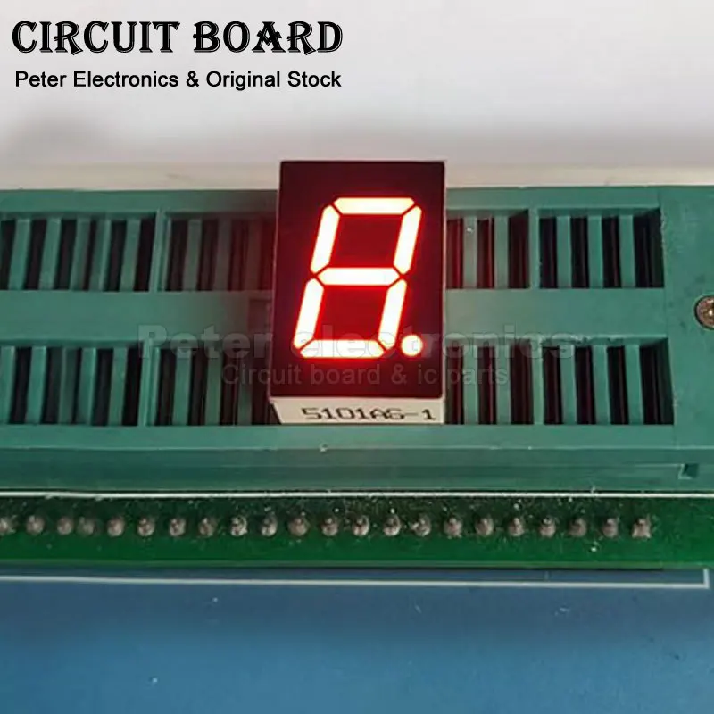 

5pcs 0.5inch 1Bit LED Digits Display High-light Red Cathode 5011AS/AH Anode 5101BH/BS Red 8 Figure display Light