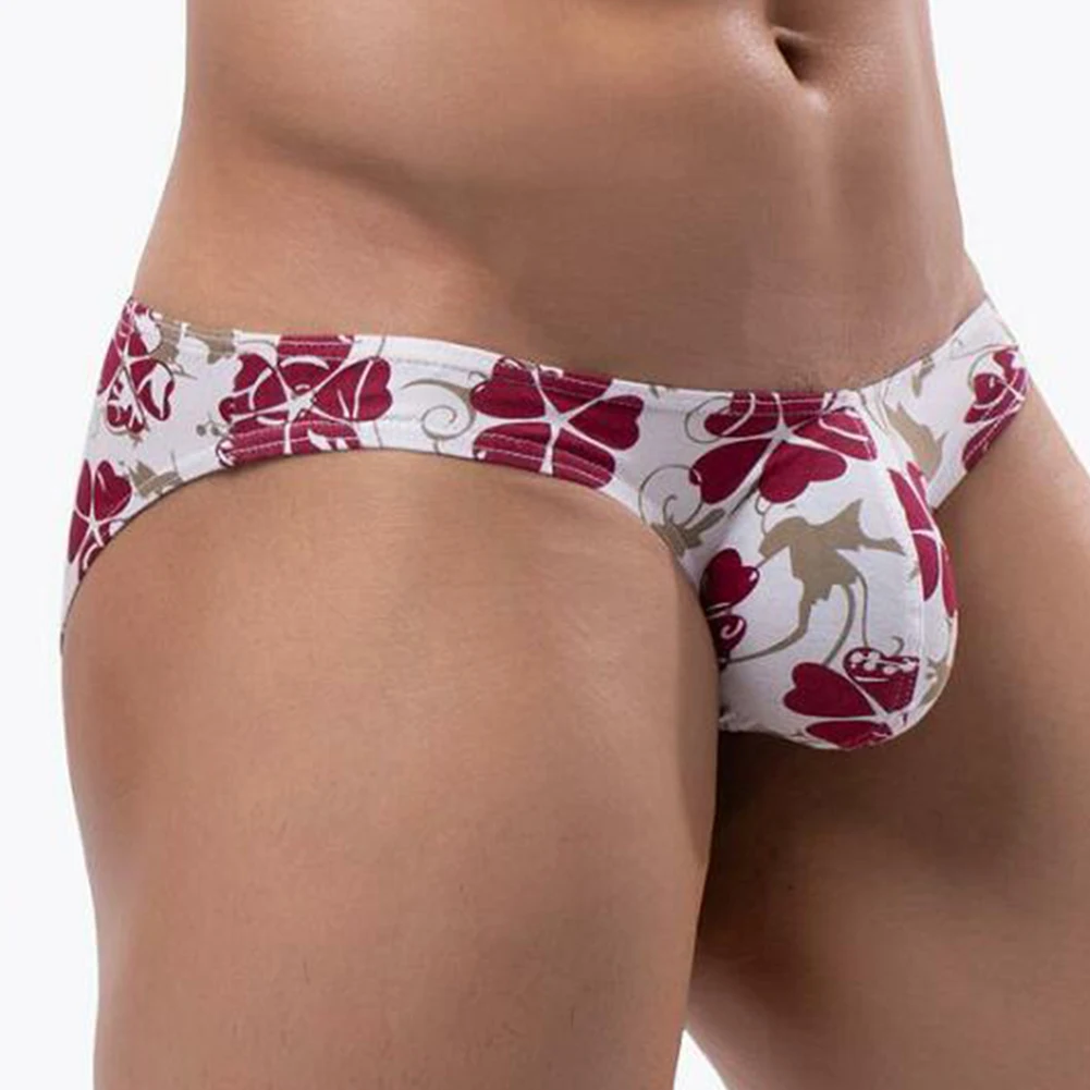 

Print Underpants Men Underwear Breathable Design Classic Style Dark Blue Light Blue Red Thin Soft Fabric For Male
