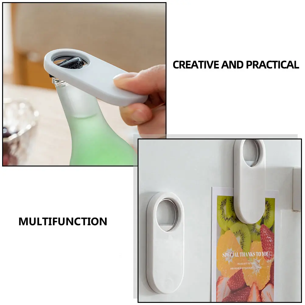 

Bottle Opener Refrigerator Magnet ABS Stainless Steel Comfort Grip Fall Resistant Easy Open Strong Adsorption Round