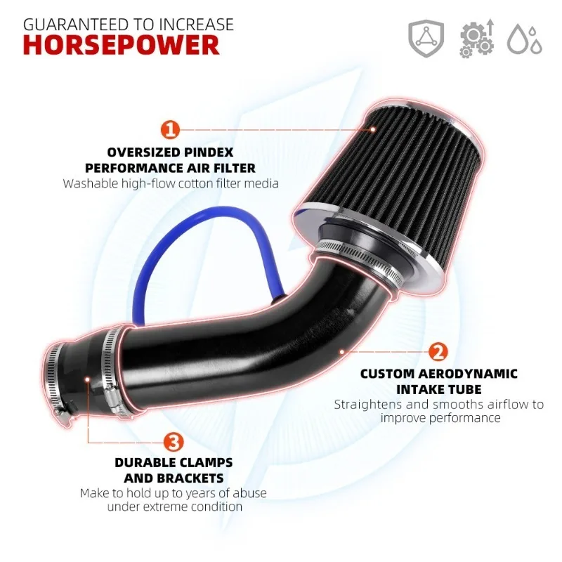 Universal Aluminum Alloy 76mm 3 Inch High Flow Air Filter Car Mushroom Head Intake Pipe Filters Automobile Air Intakes Accessory