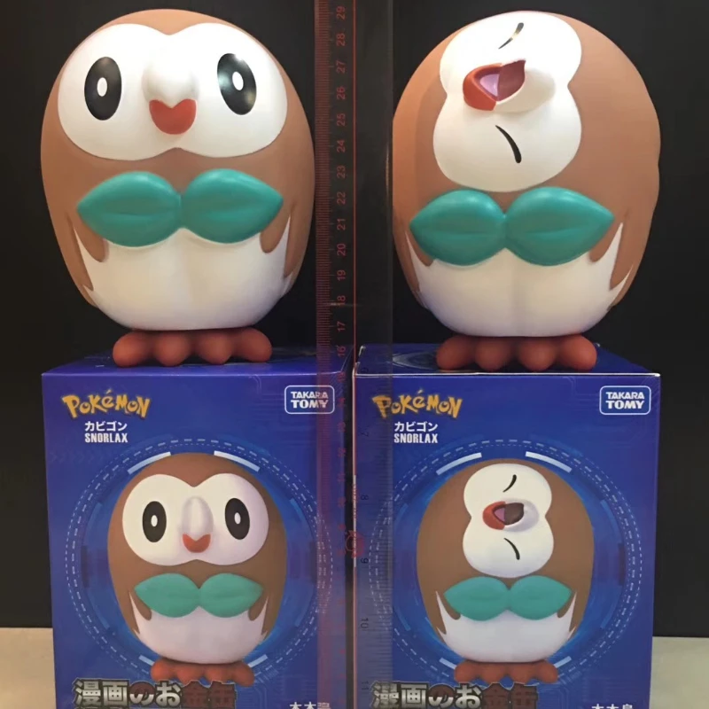 Pokemon Cartoon Piggy Bank Cute Rowlet Snorlax Coin Box Desktop Decoration Model Children's Toy Birthday Gift Ornament Doll