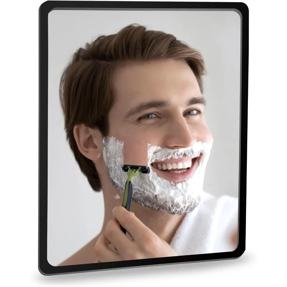 

Makeup Mirror, Fog Free, 9 * 7 inch, 3M Adhesive Anti-Fog Bathroom Wall Mirror, Shatterproof Glassless, Safe Shaving Mirror