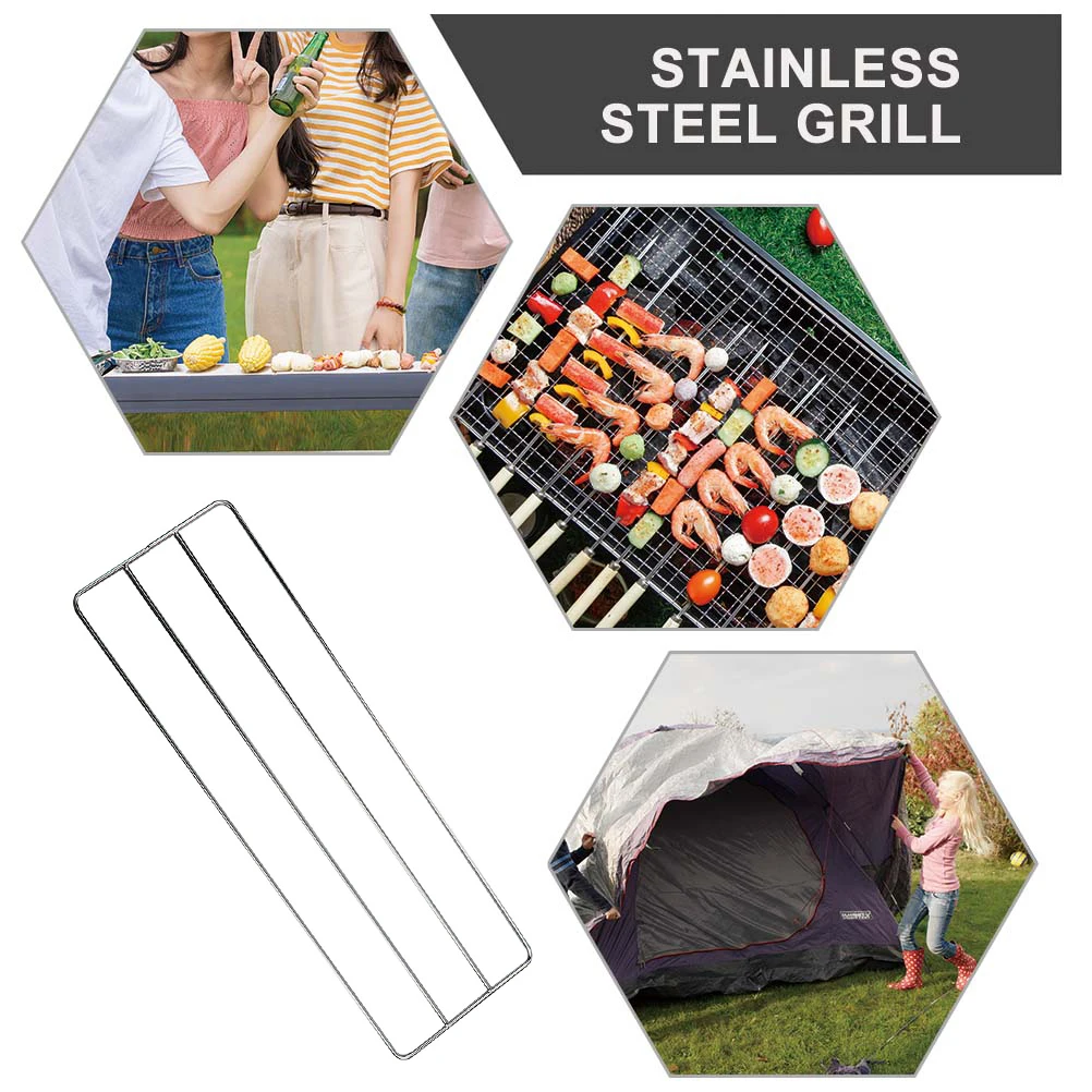 

1 Set Stainless Steel Barbecue Grill Portable Camping Picnic Grill Stand Outdoor Balcony Garden Cookware Rack Carry Bag 118