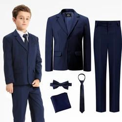 Kids Wedding Suits for Boys Easter Church Blazer Children Graduation Party Prom Tuxedo Teenager Flower Dress Costume 5PCS