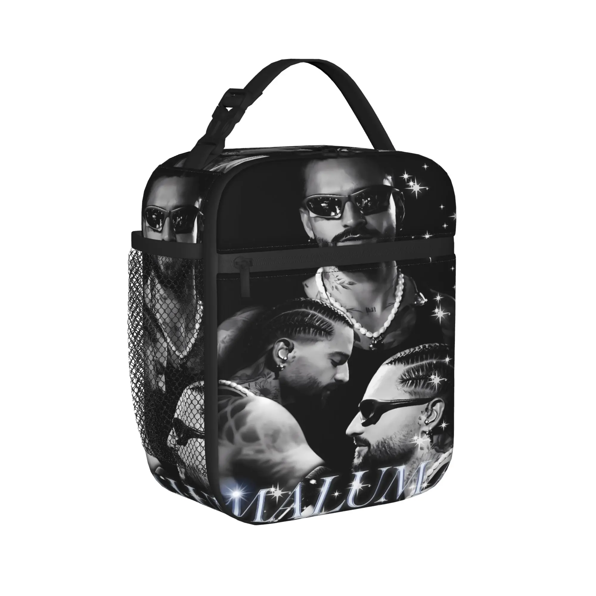 Maluma Rapper Lunch Bag  Office Lunch Box For Child Fun Print Thermal Tote Handbags Oxford Portable Zipper Cooler Bag