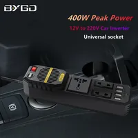 BYGD 200W Car Inverter DC12V to AC 220V Adapter Charger Socket Auto Power Converter USB Ports Fast Charging Vehicle Inverter