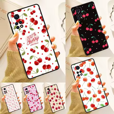 Food fruit red Cherry Case For Samsung Galaxy S24 Plus S23 S20 S21FE Lite S22 Ultra Note 20 S8 S9 S10 Phone Coque