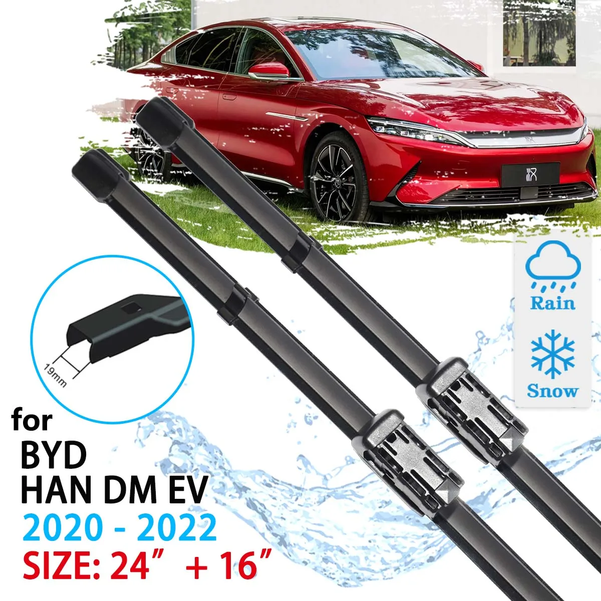 For BYD Han DM EV E-SEED GT 2020 2021 2022 Cleaning Windscreen Windshield Windows Screen Car Accessories Car Front Wiper Blades