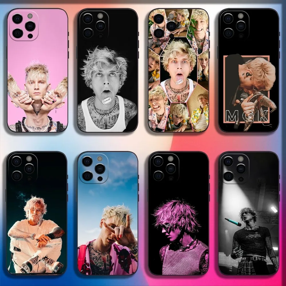 G-Gun Singer K-Kelly MGK Phone Case For iPhone 16,15,14,13,12,11,Pro,X,XS,Max,XR,Plus,Mini Soft Black Cover