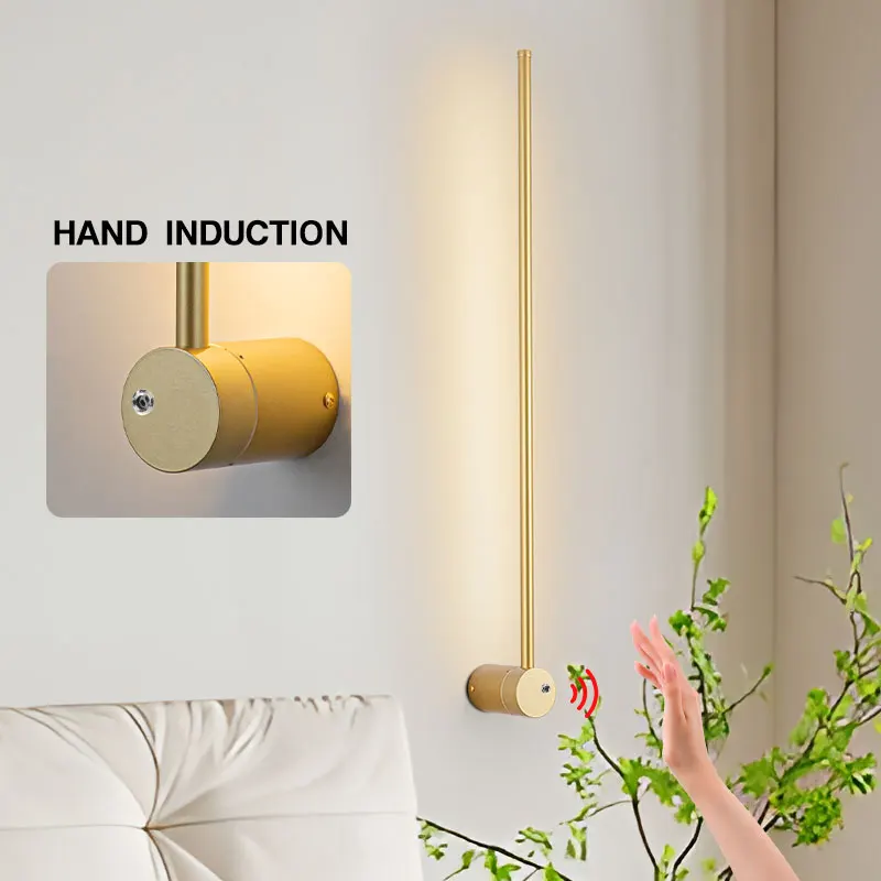 Imagem -06 - Led Hand Induction Switch Wall Lâmpadas para Casa Iluminação Interior Safa Background Nordic 360 ° Rotatable Sensor