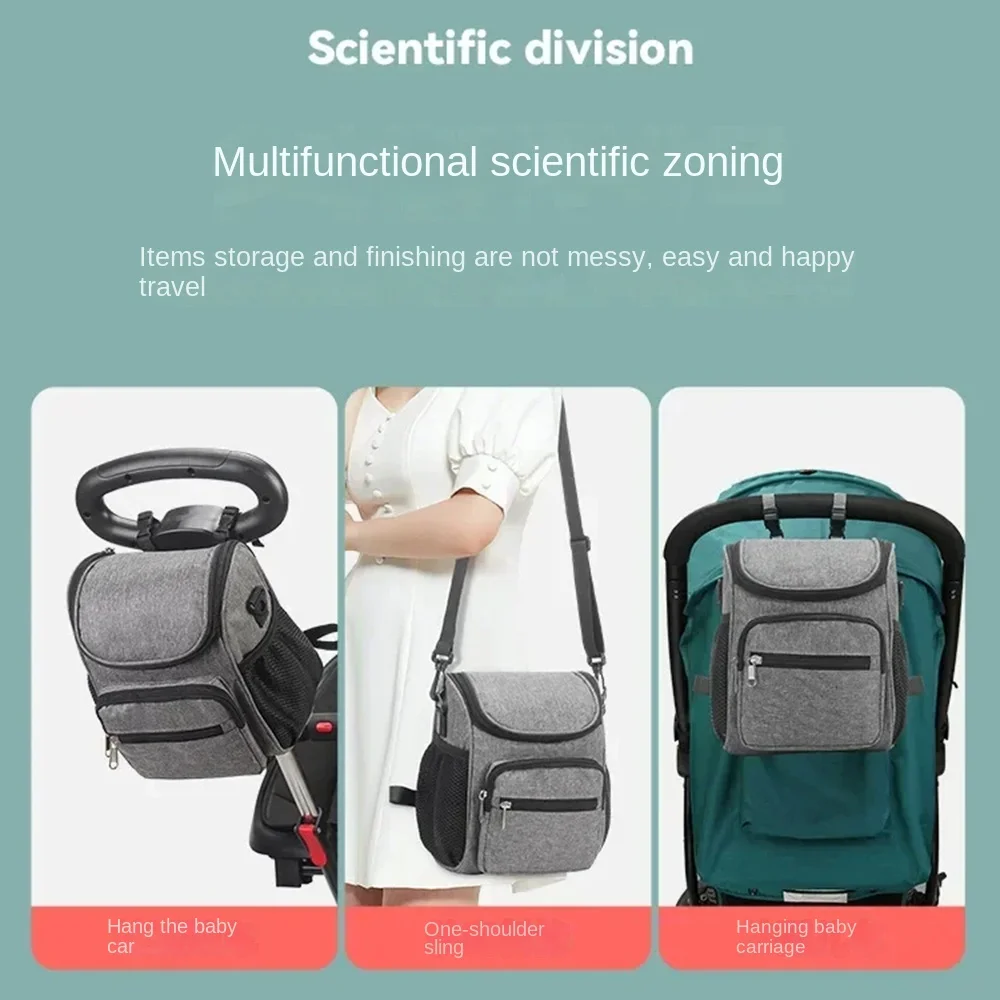

Multi-Pocket Mommy Shoulder Bag Strolling Baby Artifact Large Capacity Stroller Storage Hanging Bag Baby Care Multifunctional