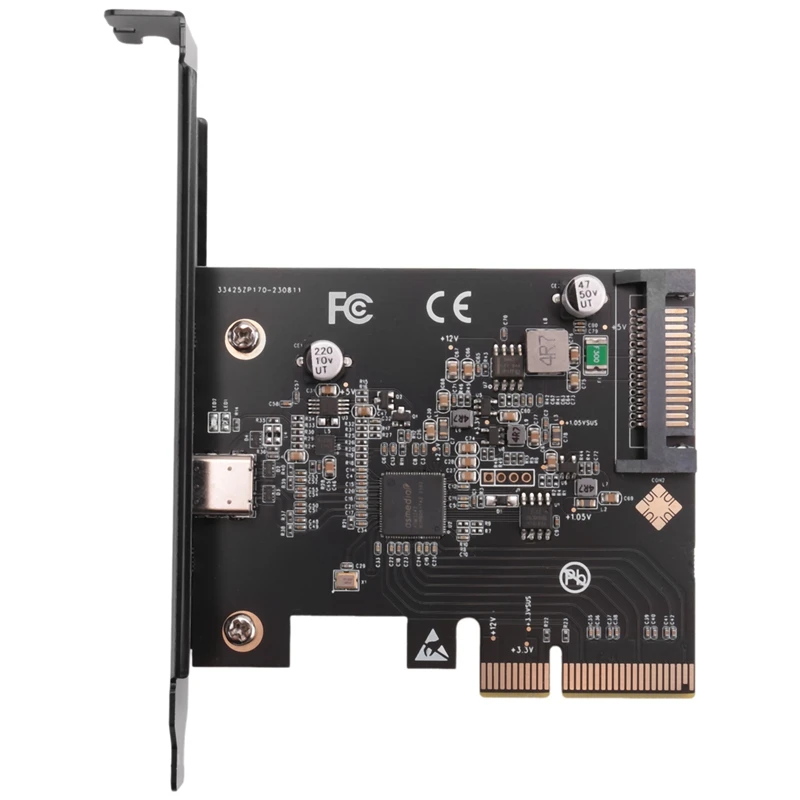 

Плата расширения IOCREST USB 3,2 PCI Express, PCI-E 4X к USB3.2 Gen2 X2 Type-C, 20 Гбит/с, SATA, ASMedia ASM3242