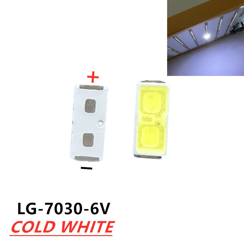 100pcs 200PCS 300PCS 70lm 1w 7030 6V LG Cool White LED For TV Backlight Repair