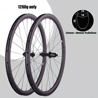CSC 1280g 54T Ratchet Disc 2.0 Ceraming Bearing Carbon bike Wheel 25mm 38mm/50mm Tubeless Carbon Wheelset for Gravel bicycle