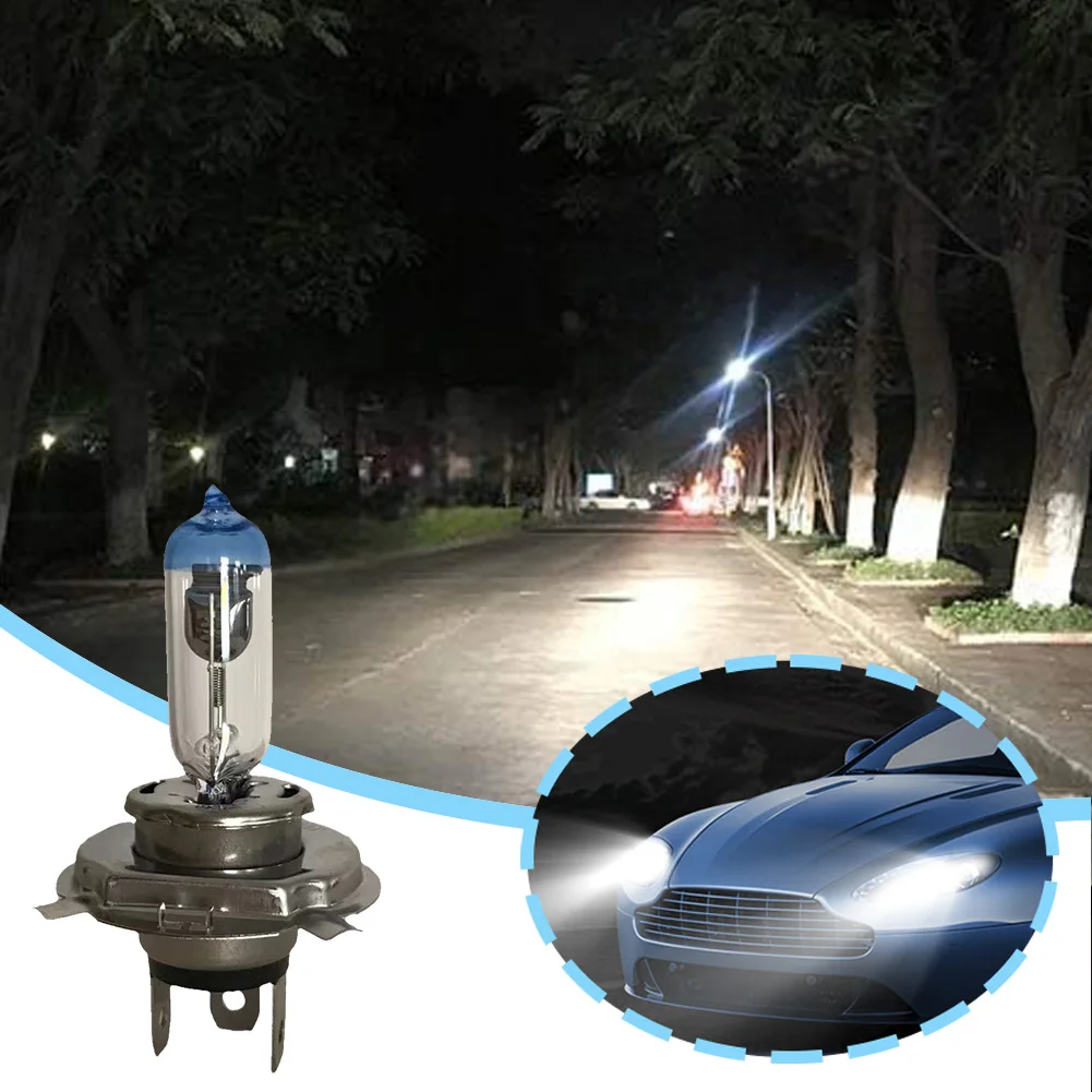 10Pcs H4 12V 100W Super Bright Car Light 6000K Halogen Headlight Bulbs Auto Halogen Light Bulb 2500LM High Low Beam