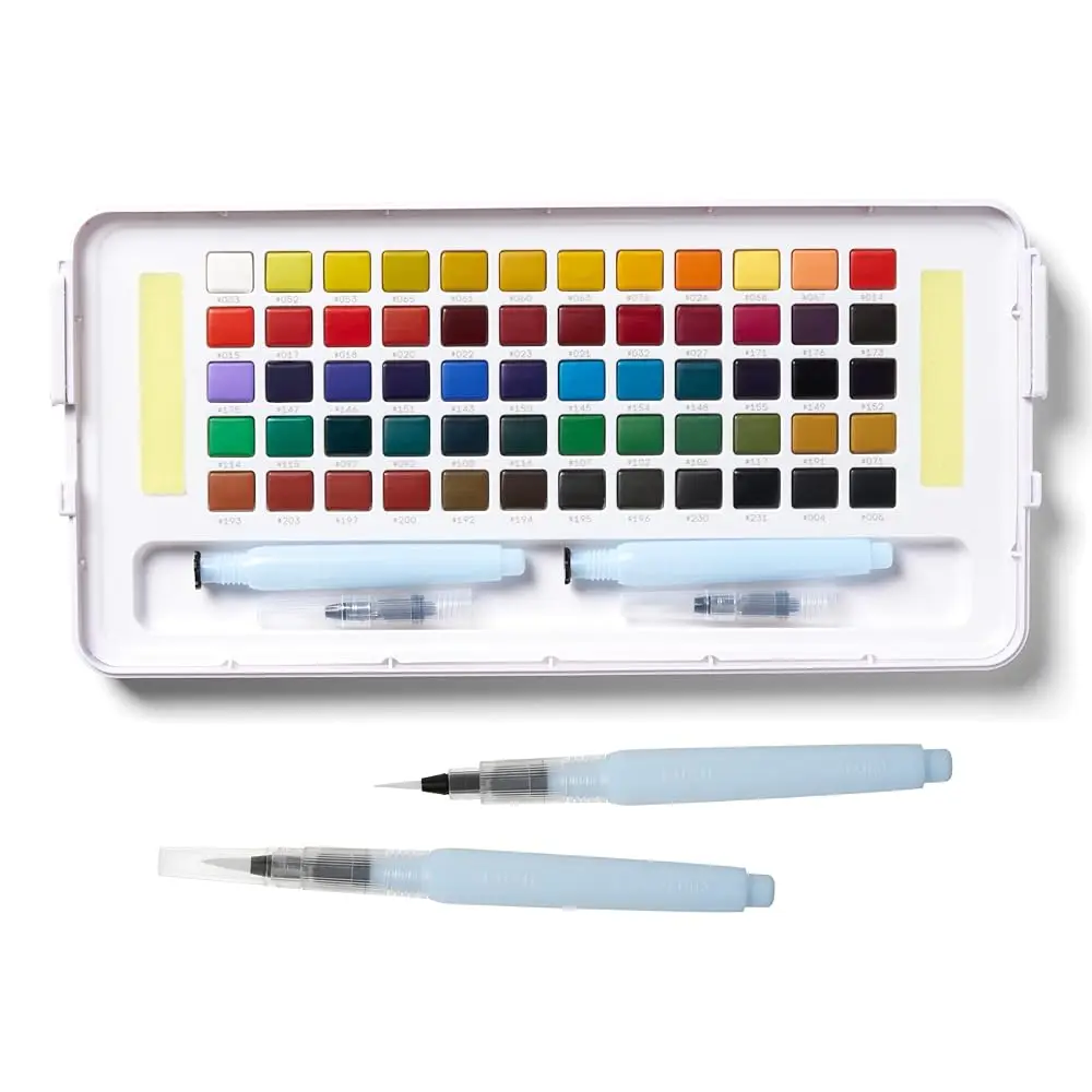 

Koi Studio Kit - Watercolor Sets For Studio Art Or Art On The Go - 60 Colors - 2 Water Brushes - 2 Sponges - 2 Palettes