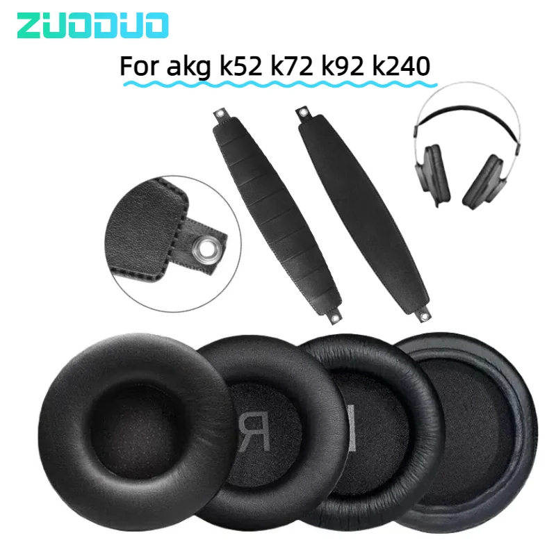 

For AKG k52 k72 k92 k240 Wireless Gaming Headset Replacement Ear pads ear cushion cover or Headband ZUODUO