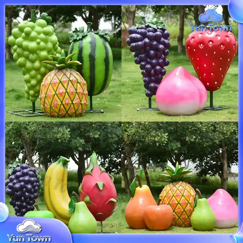 Outdoor simulation fruit fiberglass sculpture orchard kindergarten decoration strawberry grape model farm manor ornament