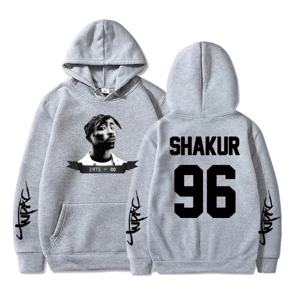 Autumn Winter Rapper 2pac Tupac Shakur 96 Hoodie for Men Women Fashion Casual Oversized Hip Hop Hoodies Y2k Sweatshirt Clothing