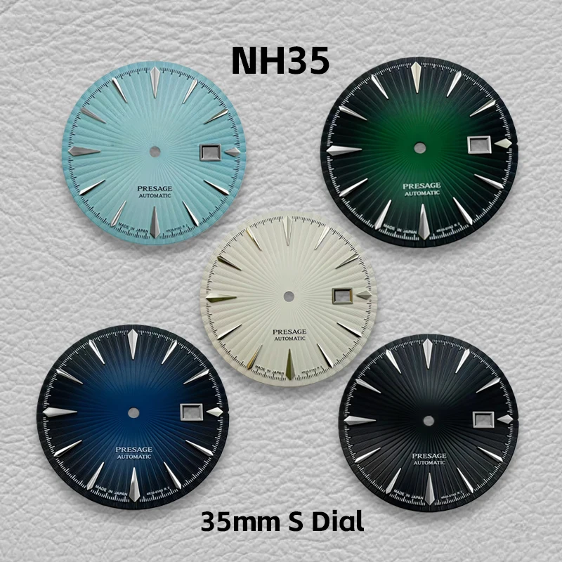 

35mm S logo NH35 cocktail dial, no luminescence, suitable for NH35 movement dials, mechanical watch modification parts