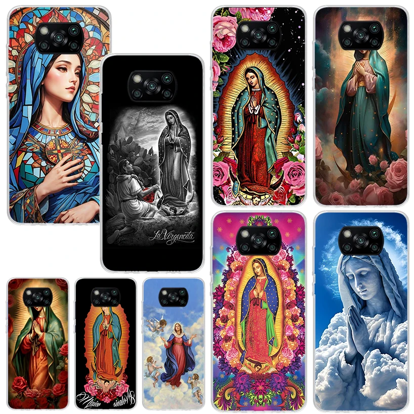 Virgin De Guadalupe Virgen Mary Phone Case For Xiaomi Poco X6 X5 X4 X3 Nfc F6 F5 Pro F4 Gt F3 F2 F1 M5S M4 M3 Art Fundas Back Co