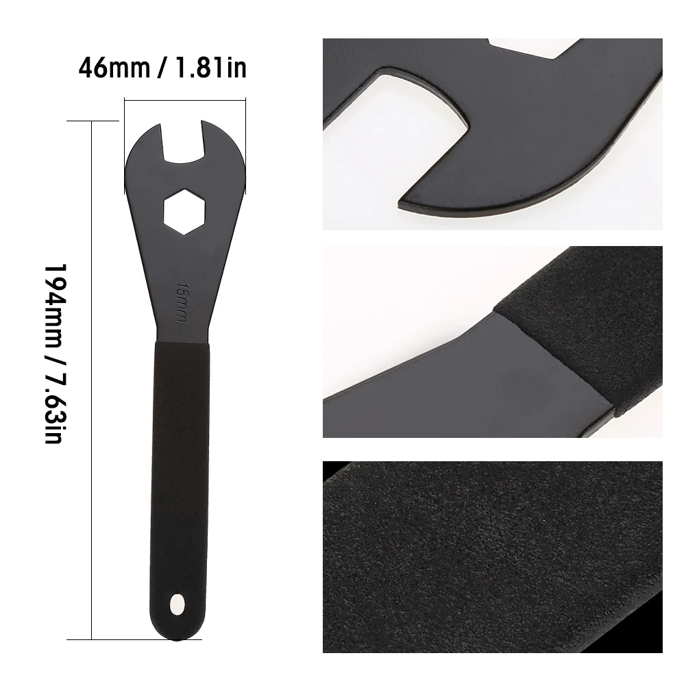 Durable Multi Function Carbon Steel Cone Wrench Spanner Bike Bicycle Repair Tool 15mm 16mm 17mm 18mm