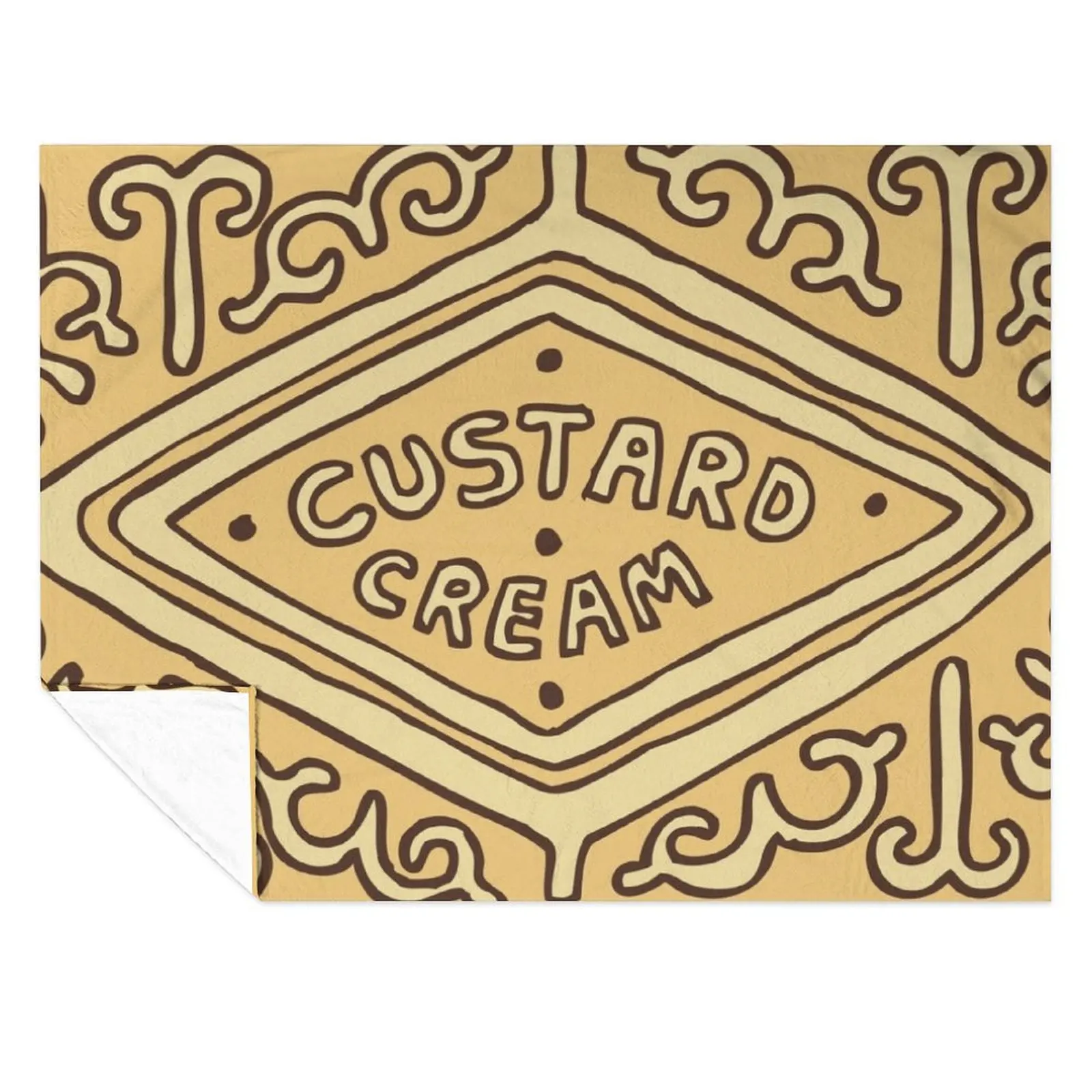 

Custard Cream British Biscuit Throw Blanket Sofa bed plaid Soft blankets ands Blankets