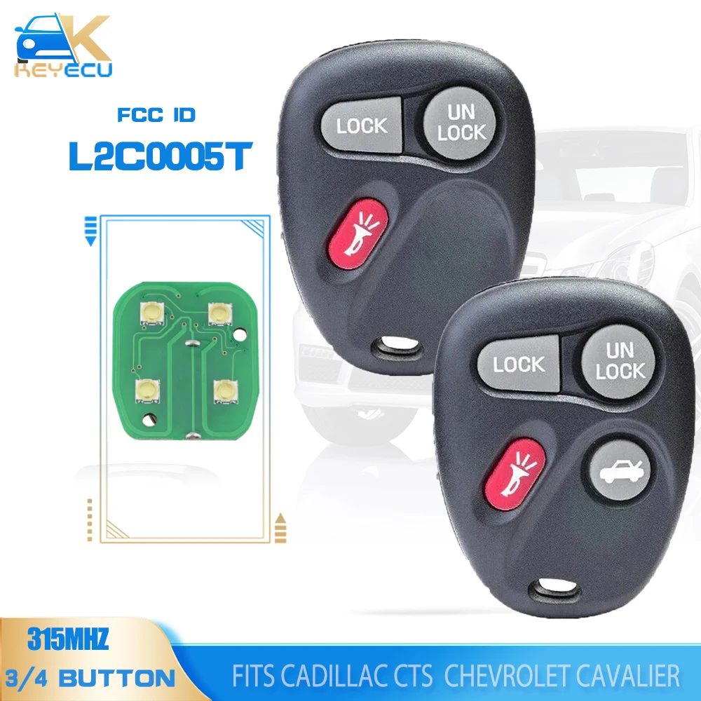 

KEYECU L2C0005T Keyless Entry Remote Key Fob Cadillac CTS SRX 2003 2004 2005 2006 2007 , for Chevrole Cavalier 2000-2005