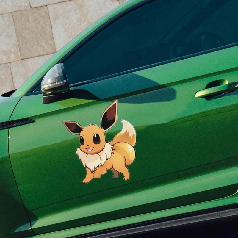 Pokemon Anime Funny Reflective Sticker Pikachu Eevee Jigglypuff Gengar Car Decoration Sticker Children\'s Toy Birthday Gift