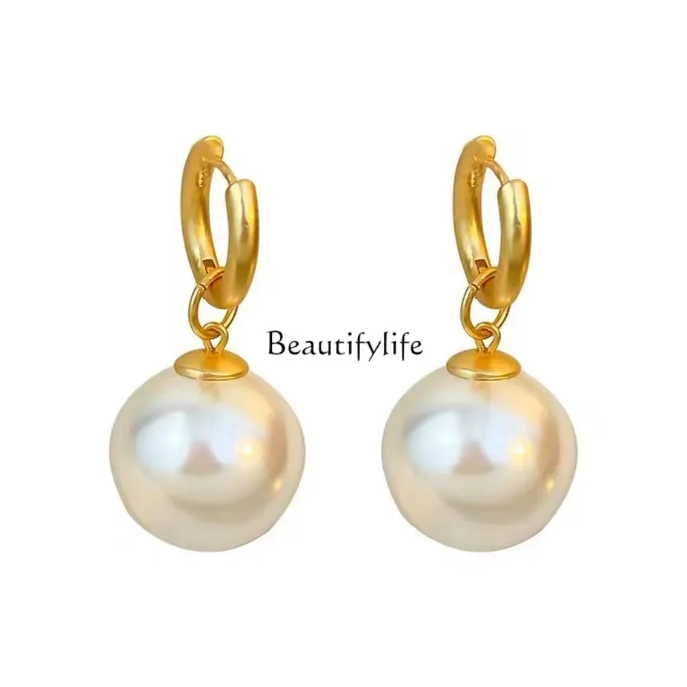 

Retro simple pearl girl premium, earrings removable light luxury