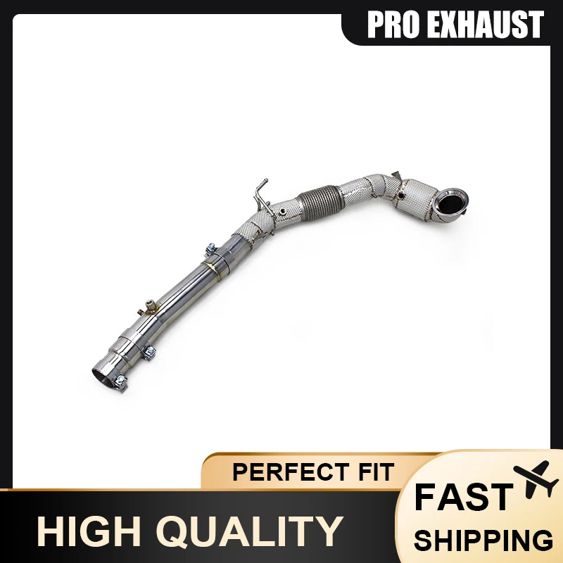 

PRO Stainless Steel Downpipe for Audi S3 quattro 8V 2.0T 2013-2020 Exhaust Pipe High Flow Catalytic Converter with Heat Shield