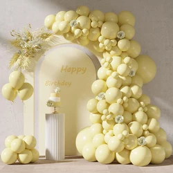 Pastel Yellow Balloon Arch Garland Kit 1st Birthday Party Latex Ballon Decor Wedding Baby Shower Bridal Shower Decoration Globos