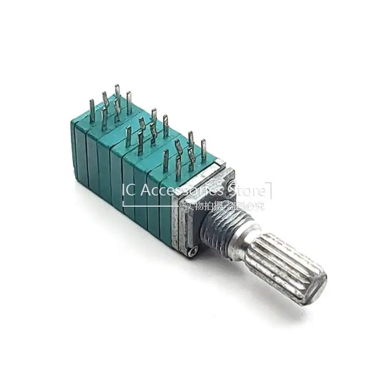 1 sztuk RK097 6 Link precyzyjny regulowany potencjometr głośności B50K 6-kanałowy 18Pin sześciokanałowy wałek kwiatowy 15MM uchwyt
