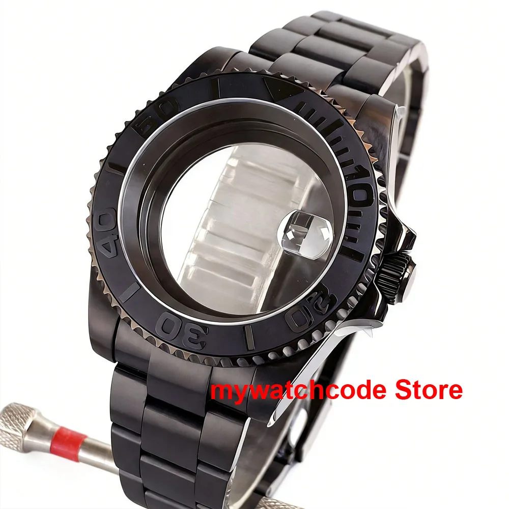 

PVD Black 316L Stainless Steel Watch Case Bracelet for NH34 NH35 NH36 NH38 ETA 2824 PT5000 Movement Sapphire Glass watch parts