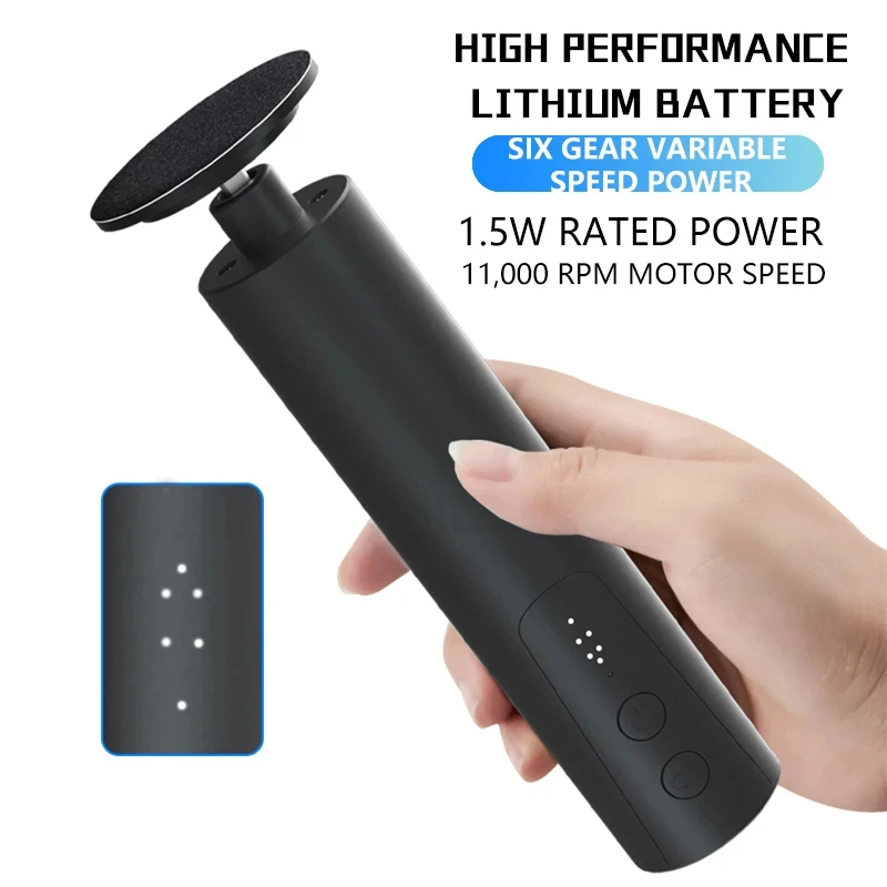 Foot Care File Electric Foot Callus Remover Leg Heels Remove Dead Skin Pedicure Tool Set and Replacement Sandpaper image 2
