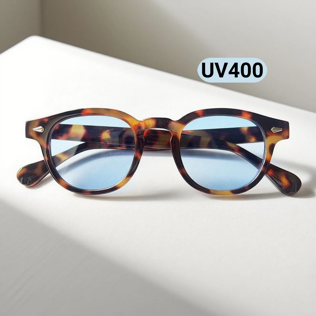 

New Fashionable and Personalized Rice Nail Women's Sunglasses Retro Ultra Light Neutral Simple UV400 Sunscreen Sunglasses