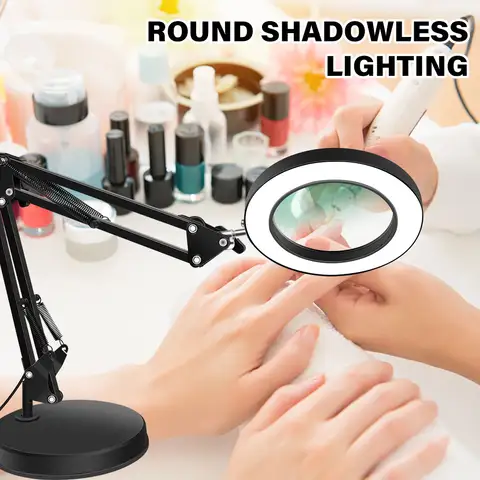 10X Magnifying Desk Lamp Illuminated Magnifier USB 3 Colors LED Magnifying Glass for Soldering Iron Repair/Craft /Hobby /Read